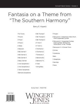 Kopetz, B E: Fantasia on a Theme from "The Southern Harmony" - Full Score