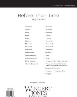 Kopetz, B E: Before Their Time - Full Score