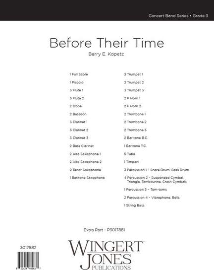 Kopetz, B E: Before Their Time - Full Score