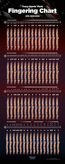 Harris, T L: Flute Fingering Chart - Large - 14 X 36