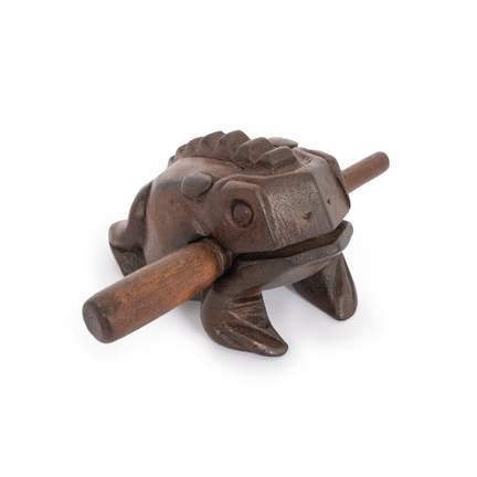 Percussion Plus Honestly Made Large brown frog guiro with scraper