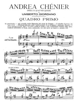 Giordano: Andrea Chénier, dramma storico in quattro quadri