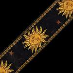 Levy's Sun Motif Weave with Leather Backing - Yellow on Black Product Image