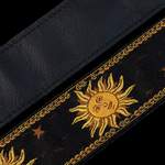 Levy's Sun Motif Weave with Leather Backing - Yellow on Black Product Image