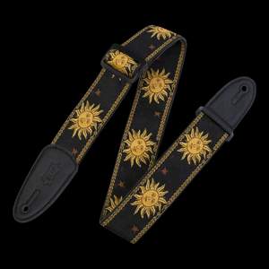 Levy's Sun Motif Weave with Leather Backing - Yellow on Black