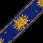 Levy's Sun Motif Weave with Leather Backing - Yellow on Blue Product Image