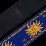 Levy's Sun Motif Weave with Leather Backing - Yellow on Blue Product Image