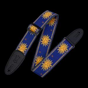 Levy's Sun Motif Weave with Leather Backing - Yellow on Blue