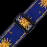 Levy's Sun Motif Weave with Leather Backing - Yellow on Blue Product Image