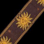 Levy's Sun Motif Weave with Leather Backing - Yellow on Brown Product Image