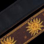 Levy's Sun Motif Weave with Leather Backing - Yellow on Brown Product Image