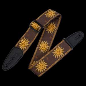 Levy's Sun Motif Weave with Leather Backing - Yellow on Brown