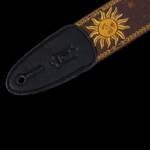 Levy's Sun Motif Weave with Leather Backing - Yellow on Brown Product Image