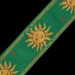 Levy's Sun Motif Weave with Leather Backing - Yellow on Green Product Image