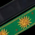 Levy's Sun Motif Weave with Leather Backing - Yellow on Green Product Image