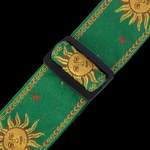 Levy's Sun Motif Weave with Leather Backing - Yellow on Green Product Image