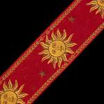 Levy's Sun Motif Weave with Leather Backing - Yellow on Red Product Image