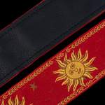 Levy's Sun Motif Weave with Leather Backing - Yellow on Red Product Image