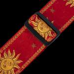 Levy's Sun Motif Weave with Leather Backing - Yellow on Red Product Image