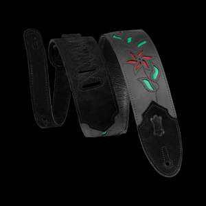 Levy's - Flowering Vine Series - Leather Black with Red Flowers