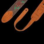 Levy's Flowering Vine Brown Leather Strap - Red Flowers Green Leaves Product Image