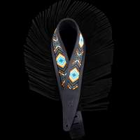 Levy's Crazy Horse Leather Strap with Fringe - Black