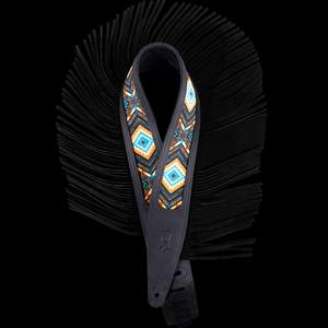 Levy's Crazy Horse Leather Strap with Fringe - Black