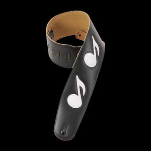 Levy's Music Notes Geniune Leather with Suede Back 3 1/2" - Black