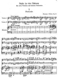 Zilcher, Hermann: Suite for 2 violins and small orchestra Op. 15 (Edition for 2 violins & piano / piano reduction & 2 parts)