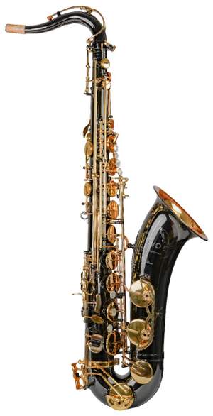 Trevor James EVO Tenor Saxophone - Black Plated Gloss, Gold Lacquer Keywork 