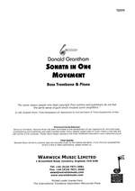Grantham, Donald: Sonata in One Movement Product Image