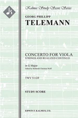 Telemann: Concerto for Viola in G, TWV 51:G9 (f/o)