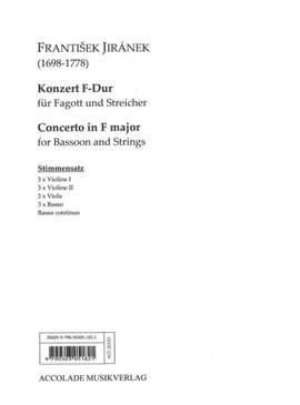 Jiranek, F: Fagottkonzert F-Dur