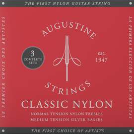 Augustine Strings for classic guitar Classic Label 3 x Set Classic Red