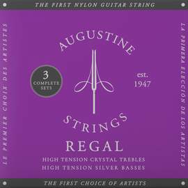 Augustine Strings for classic guitar Regal Crystal Nylon high 3 x Set Regal Blue
