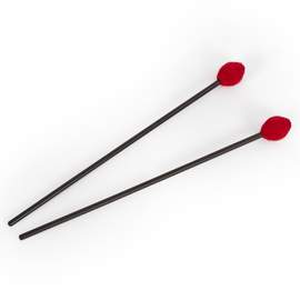 Percussion Workshop Vibraphone / marimba beaters pair - 3.3cm red wool head – medium hard