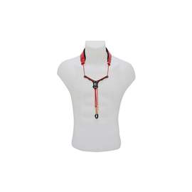 BG Leather Saxophone Neck Strap - Cotton Padded Metal Coated Snap Hook Soprano / Alto / Tenor Saxophone - Red