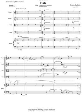 Stalheim, Jostein: Flate for string quartet and piano