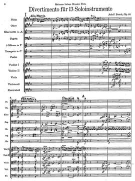 Busch, Adolf: Divertimento for thirteen solo instruments op. 30