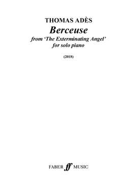 Thomas Adès: Berceuse (from 'The Exterminating Angel')