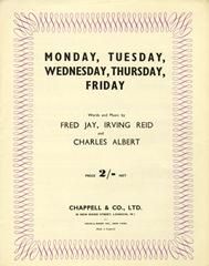 Fred Jay: Monday, Tuesday, Wednesday, Thursday, Friday