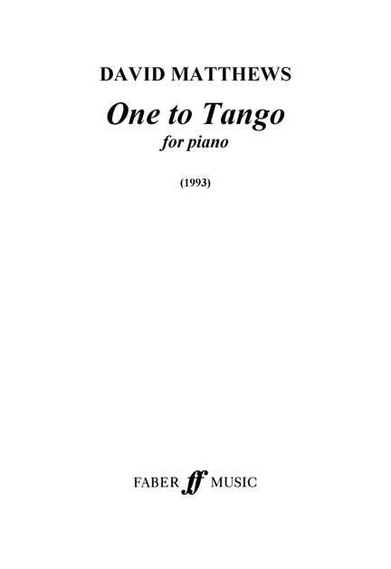 David Matthews: One to Tango