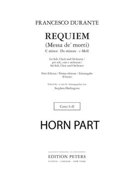 Francesco Durante: Requiem (Messa de' morti)