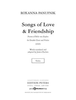 Roxanna Panufnik: Songs Of Love & Friendship