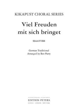 German Traditional: Viel Freuden Mit Sich Bringet