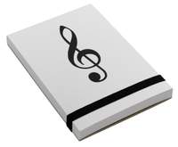 Notepad G-clef white A7
