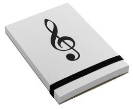 Notepad G-clef white A7