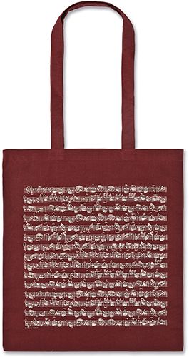 Tote bag Sheet music bordeaux long