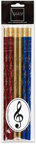Pencil set G-clef assorted (6 pcs)