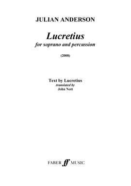 Julian Anderson: Lucretius